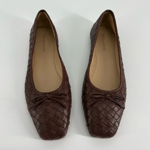 NWOT Bernardo x Anthropologie Gwynn Chocolate Woven Flats - Picture 3 of 10